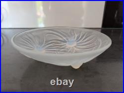 ANCIENNE COUPE ART DÉCO VERRE OPALESCENT ETLING & Georges BEAL fleurs 1930