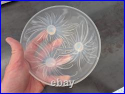 ANCIENNE COUPE ART DÉCO VERRE OPALESCENT ETLING & Georges BEAL fleurs 1930