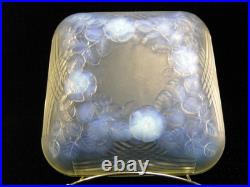 ANCIENNE GRANDE COUPE VERRE OPALESCENT FLEUR RELIEF ART DÉCO signée JULIEN