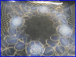 ANCIENNE GRANDE COUPE VERRE OPALESCENT FLEUR RELIEF ART DÉCO signée JULIEN