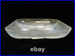 ANCIENNE GRANDE COUPE VERRE OPALESCENT FLEUR RELIEF ART DÉCO signée JULIEN