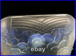 ANCIENNE GRANDE COUPE VERRE OPALESCENT FLEUR RELIEF ART DÉCO signée JULIEN