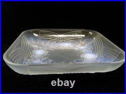 ANCIENNE GRANDE COUPE VERRE OPALESCENT FLEUR RELIEF ART DÉCO signée JULIEN