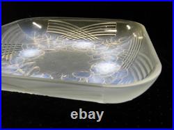 ANCIENNE GRANDE COUPE VERRE OPALESCENT FLEUR RELIEF ART DÉCO signée JULIEN