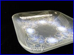 ANCIENNE GRANDE COUPE VERRE OPALESCENT FLEUR RELIEF ART DÉCO signée JULIEN