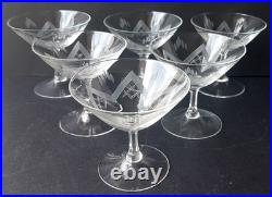 ART DECO Ensemble De 6 Verres À Liqueur Taillés À La Main Vers 1920 N142