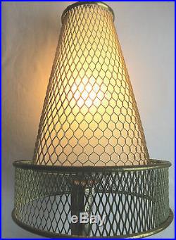 Abat-jour Art Déco, suspension lustre lampe, cone en tôle perforée, MATEGOT