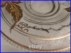 Adat Coupe en Verre Art Deco Réhaussé d'Or Et d'Argent Décor Grappe De Raisins