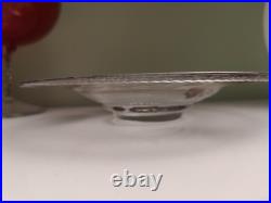 Adat Coupe en Verre Art Deco Réhaussé d'Or Et d'Argent Décor Grappe De Raisins