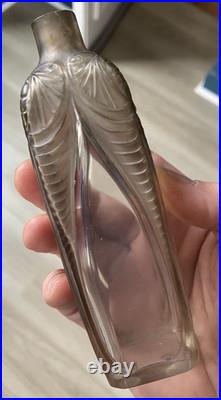 Ancien Flacon Parfum décor cigales verre Art déco Henri Hamm Style Lalique