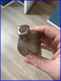 Ancien Flacon Parfum décor cigales verre Art déco Henri Hamm Style Lalique