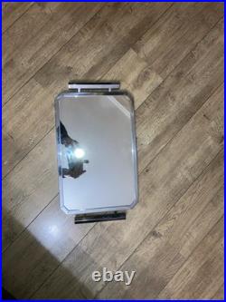 Ancien GRAND PLATEAU MIROIR rectangulaire VERRE MODERNISTE ART DECO service