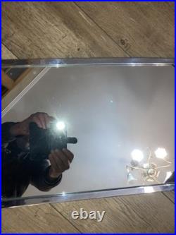 Ancien GRAND PLATEAU MIROIR rectangulaire VERRE MODERNISTE ART DECO service