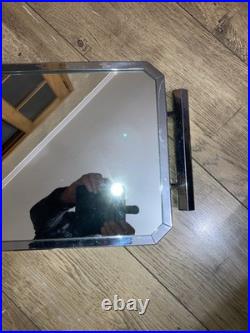 Ancien GRAND PLATEAU MIROIR rectangulaire VERRE MODERNISTE ART DECO service
