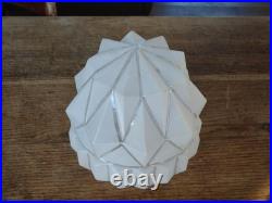 Ancien Globe Skyscraper Bulding Géométrique En Verre Dépoli- Art Déco Moderniste