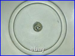 Ancien Grand Compotier Coupe Plat En Verre Opalescent Signé Ezan France Art Déco