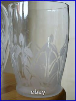 Ancien Service Vin Cristal Art Deco 6 Verres + Pitcher Style Baccarat Lalique