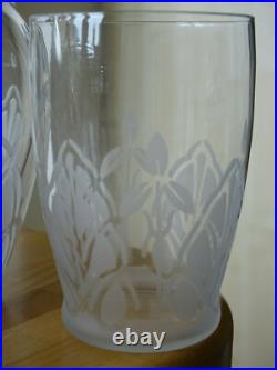 Ancien Service Vin Cristal Art Deco 6 Verres + Pitcher Style Baccarat Lalique