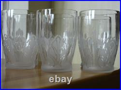 Ancien Service Vin Cristal Art Deco 6 Verres + Pitcher Style Baccarat Lalique