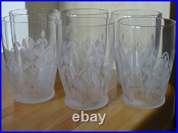 Ancien Service Vin Cristal Art Deco 6 Verres + Pitcher Style Baccarat Lalique