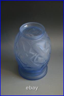 Ancien Vase Art Deco Pierre D'avesn Les Mouettes En Verre Circa 1925