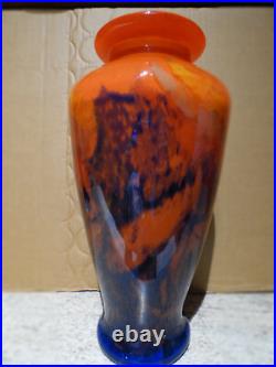 Ancien Vase Art Déco pâte de verre marmoréen signé MULLER Freres Lunéville 32 cm Ancien Vase Art Déco pâte de verre marmoréen signé MULLER Freres Lunéville 32 cm
