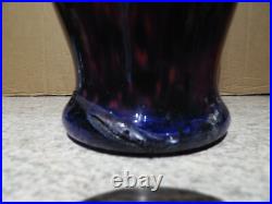 Ancien Vase Art Déco pâte de verre marmoréen signé MULLER Freres Lunéville 32 cm