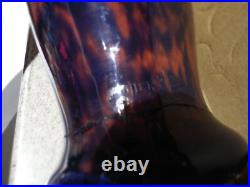 Ancien Vase Art Déco pâte de verre marmoréen signé MULLER Freres Lunéville 32 cm