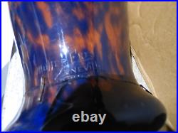 Ancien Vase Art Déco pâte de verre marmoréen signé MULLER Freres Lunéville 32 cm