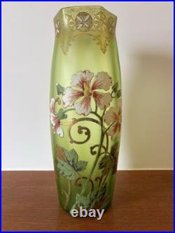 Ancien Vase En Verre Avec Inclusions Art Deco