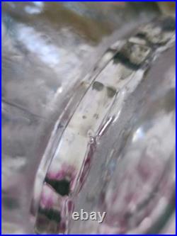 Ancien Vase En Verre Massif Signé Verlux Décor Cacatoès Art Déco 23,5 CM