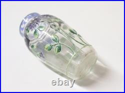 Ancien Vase miniature en verre émaillé de couleurs Art-Déco