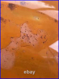 Ancien grand vase en verre marmoréen signé Lorrain époque art déco