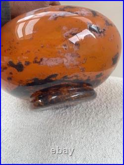 Ancien grand vase en verre marmoréen signé Lorrain époque art déco