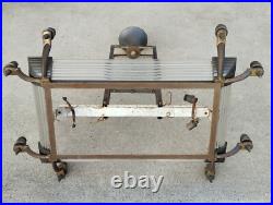 Ancien lustre art deco tiges verres style petitot