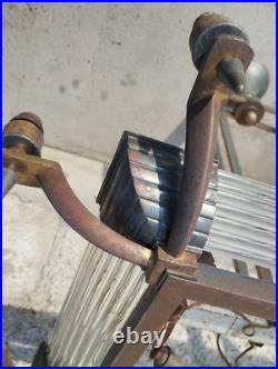 Ancien lustre art deco tiges verres style petitot