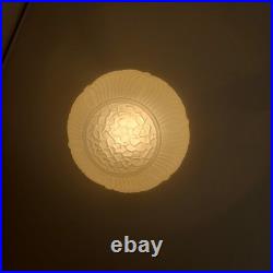 Ancien lustre plafonnier art déco boule en verre moulé pressé Muller Degué