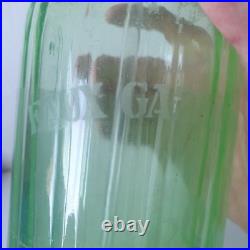 Ancien siphon eaux gazeuses garot ouraline verre vert art deco nouveau