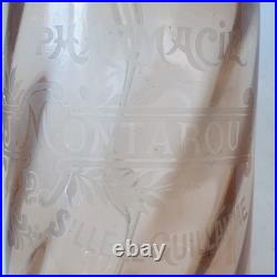 Ancien siphon pharmacie j montarou verre rose saumon art deco nouveau 1900