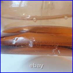 Ancien siphon pharmacie j montarou verre rose saumon art deco nouveau 1900