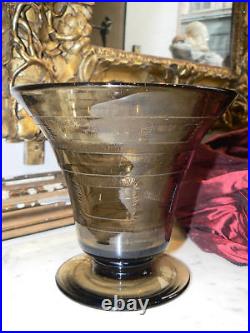 Ancien vase verre degagé acide 1930 art deco