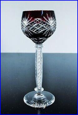 Ancienne 1 Verre A Vin En Cristal Double Couleur Bordeaux Baccarat Art Deco 1860