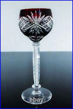 Ancienne 1 Verre A Vin En Cristal Double Couleur Bordeaux Baccarat Art Deco 1860