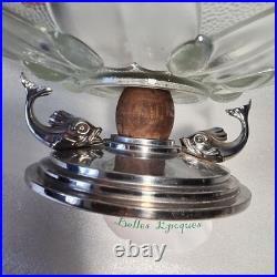 Ancienne Coupe, Centre De Table En Verre & Chrome Art Deco 31,8 CM