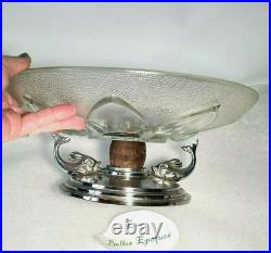 Ancienne Coupe, Centre De Table En Verre & Chrome Art Deco 31,8 CM