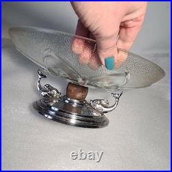 Ancienne Coupe, Centre De Table En Verre & Chrome Art Deco 31,8 CM