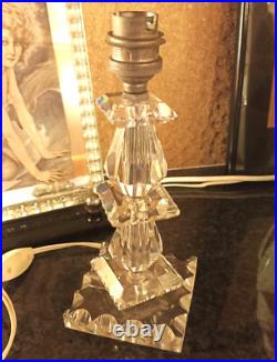 Ancienne LAMPE en CRISTAL VINTAGE époque ART DECO signée BACCARAT