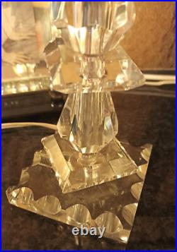 Ancienne LAMPE en CRISTAL VINTAGE époque ART DECO signée BACCARAT