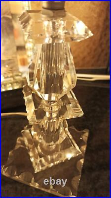 Ancienne LAMPE en CRISTAL VINTAGE époque ART DECO signée BACCARAT