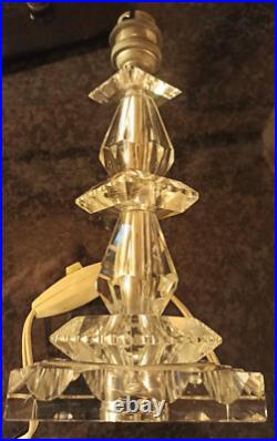 Ancienne LAMPE en CRISTAL VINTAGE époque ART DECO signée BACCARAT